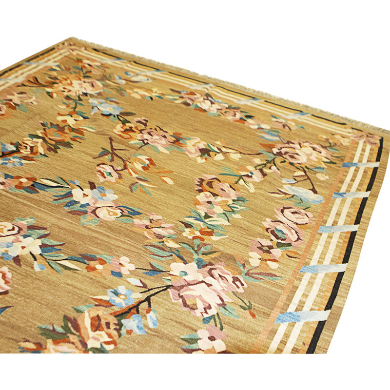 Tapis naturel et multicolore de haute qualité noué à la main