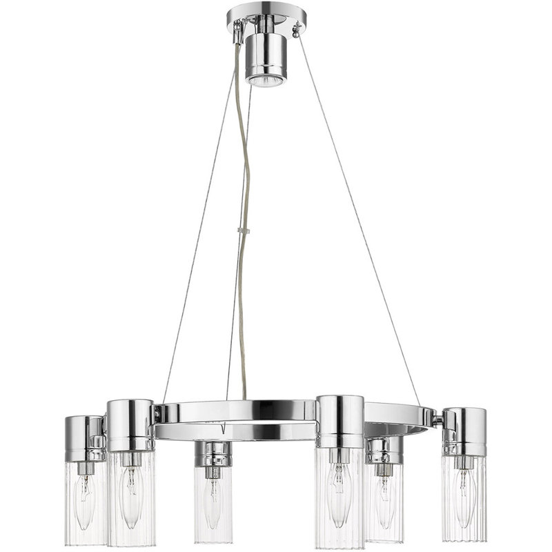 6 - Light Wagon Wheel Chandelier