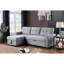 Canapé modulaire escamotable avec rangement en lin gris, rembourré de mousse pour accueillir les invités en lin et gris, divertissant les visiteurs-172658486