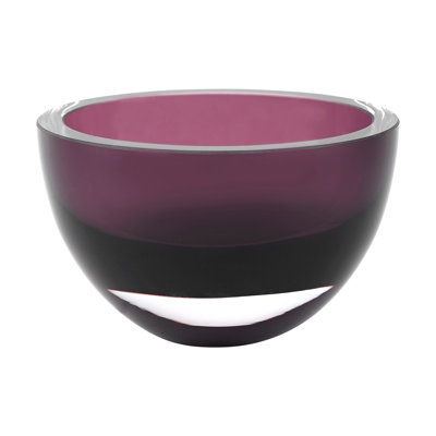 Sandston Mouth Blown Crystal Thick Walled Bowl