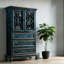 Buffet rétro en bois massif bleu