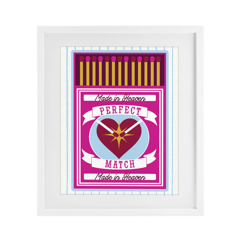 «Perfect Match Made In Heaven», reproduction sous verre encadrée, design par Lil 'Rue, 21 x 17