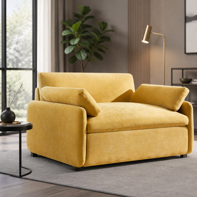 Canapé simple surdimensionné en chenille 50 * 43 ", fauteuil d'appoint large et profond, fauteuil moderne rembourré confortable, canapé-lit avec coussins pour le salon et l'appartement