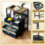 Table de chevet 2 tiroirs en tissu avec station de charge Coastal Rustic Beach