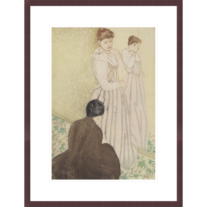 The Fitting by Mary Cassatt -Framed Giclee Print, H 21,75 po x l 16,64 po