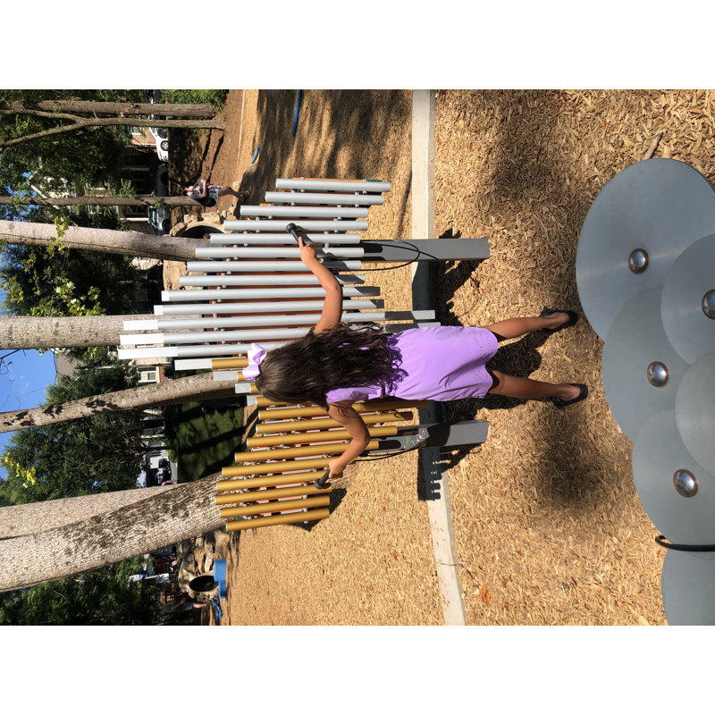 Swirl Floor Mounted Metal Playground Panel with Activity Panel