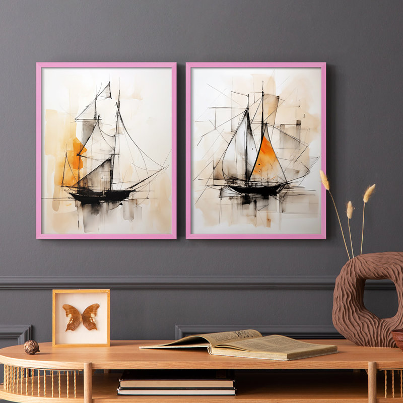 NAUTICAL Series CECXCII - Reproduction encadrée de qualité supérieure - prête à être accrochée - aucun clou requis - aucun clou requis