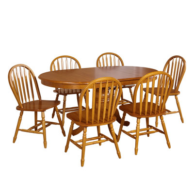 Kaneshiro Solid Wood Top Pedestal Dining Set