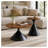 Black and Walnut Nesting Round Coffee Table Set with Hourglass Base