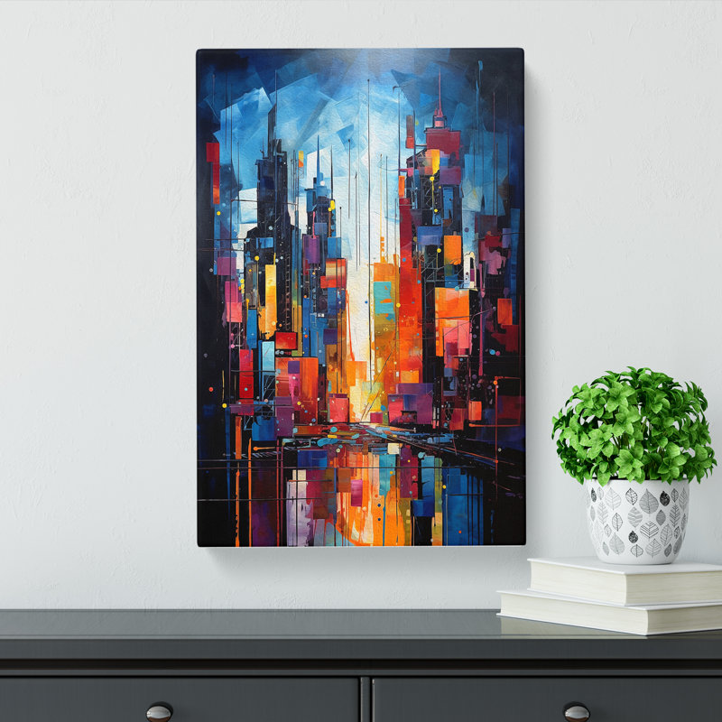 Skyline Abstract No.3 - Wrapped Canvas, 50cm H x 35cm W x 3cm D