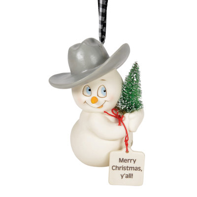 Ornement en forme de bonhomme de neige de style département des 56 Snowpinions Farmhouse Merry Christmas