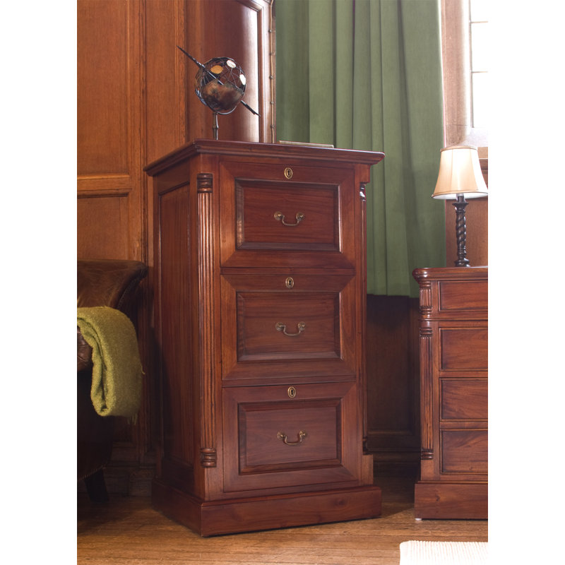 Christopher-Joseph 65cm Wide 3 -Drawer Solid Wood File Cabinet