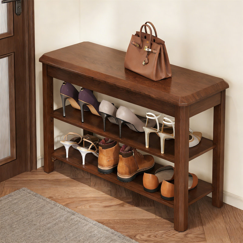 Range-chaussures en bois de qualité supérieure pour la maison, 20.5" H x 31.5" W x 11.8" D