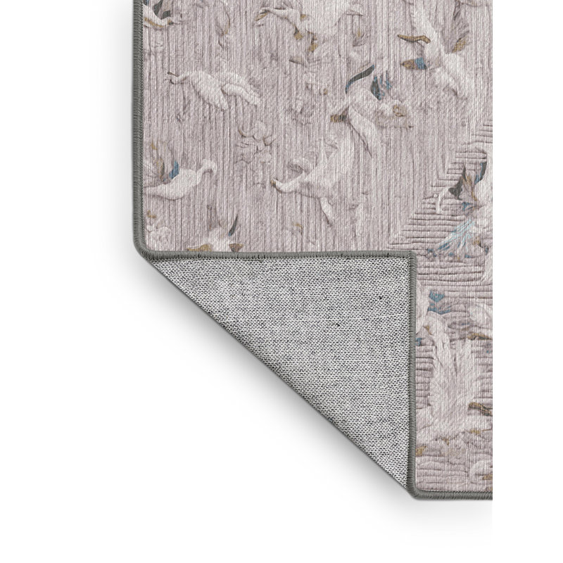 Tapis gris lavable à la machine, Rectangle 7 pi x 10 pi
