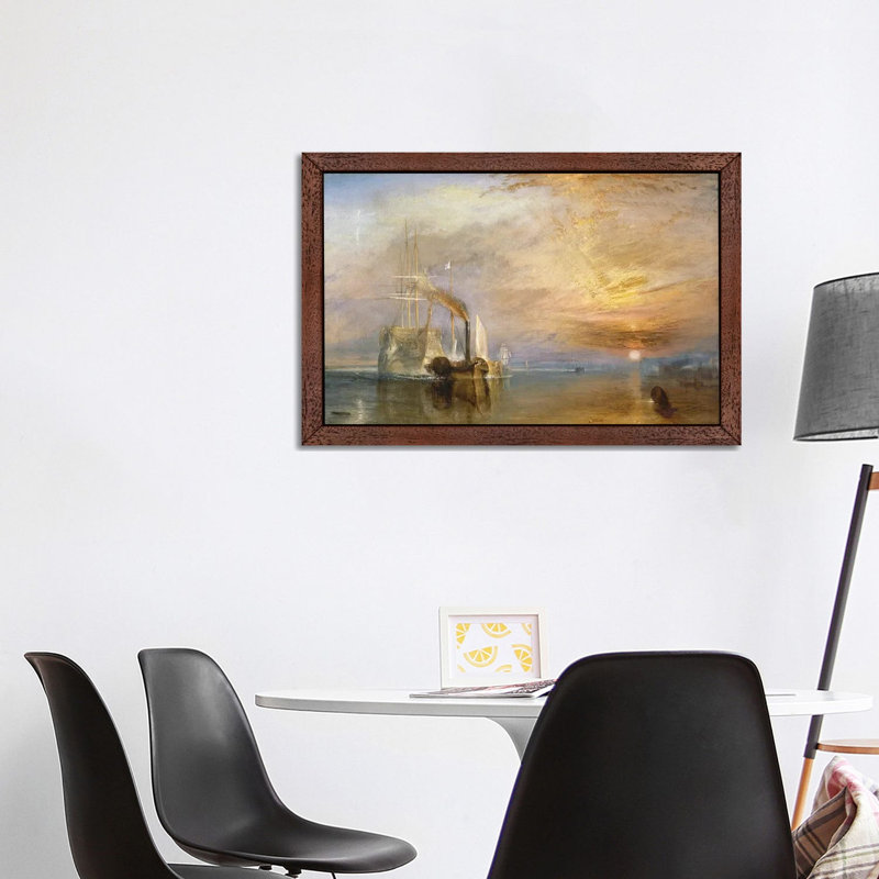The Fighting Temeraire, 1839 by J.M.W. Turner - Painting on Canvas, Brown Framed, 152.5 cm H x 101.5 cm W