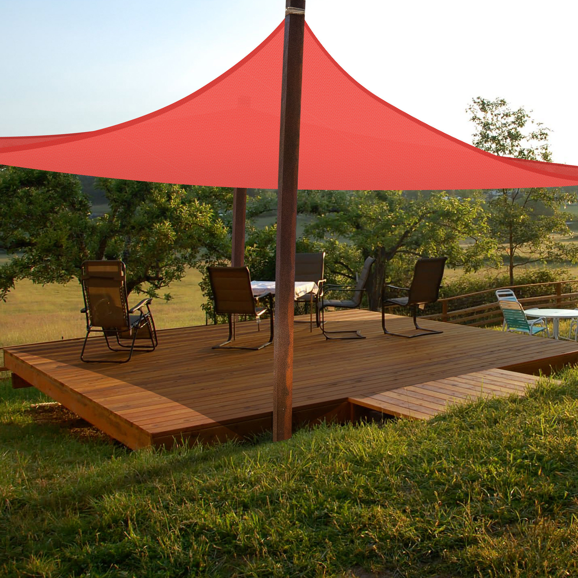 Yescom 20X20ft 97% UV Block Square Sun Shade Sail Outdoor Patio Pool ...