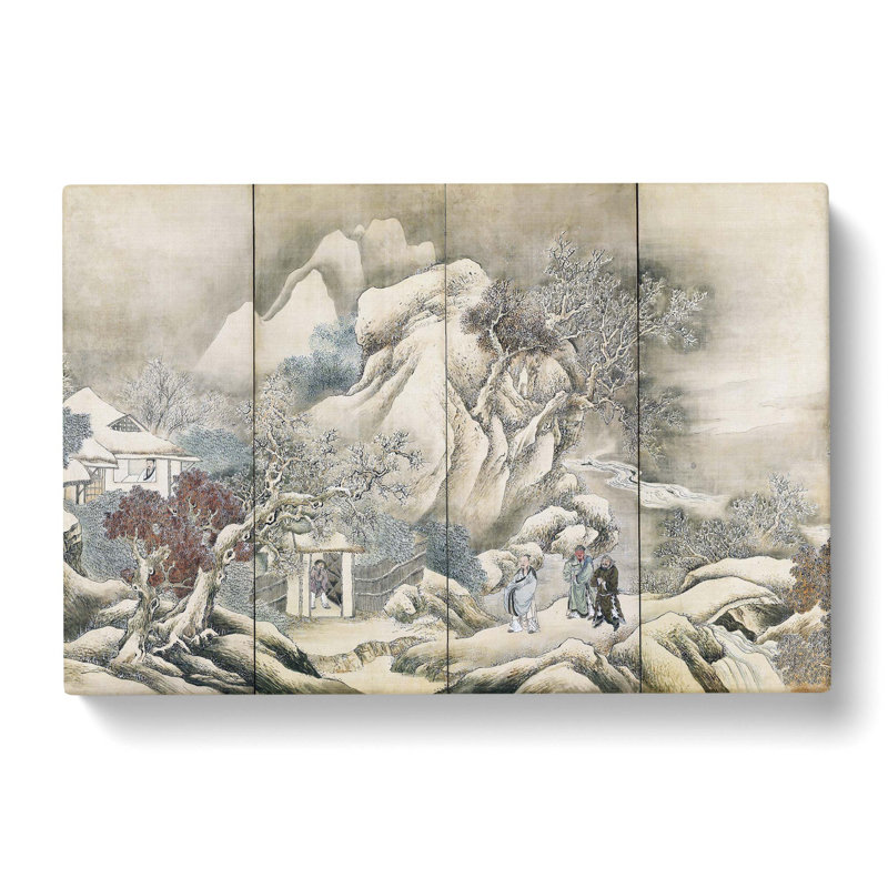 Liu Bei Visiting Zhuge Liang by Yosa Buson - Wrapped Canvas Print, 40cm H x 60cm W x 3cm D