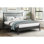 Lit double en bois naturel de style Mid-Century moderne, lattes et rails inclus, aucun sommier requis pour la finition en bois avec tête de lit, requis