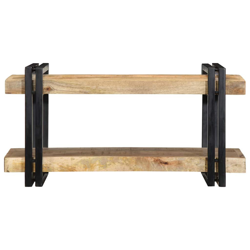 Solid Wood H Media Shelves, 35cm H x 70cm W x 33cm D, Natural