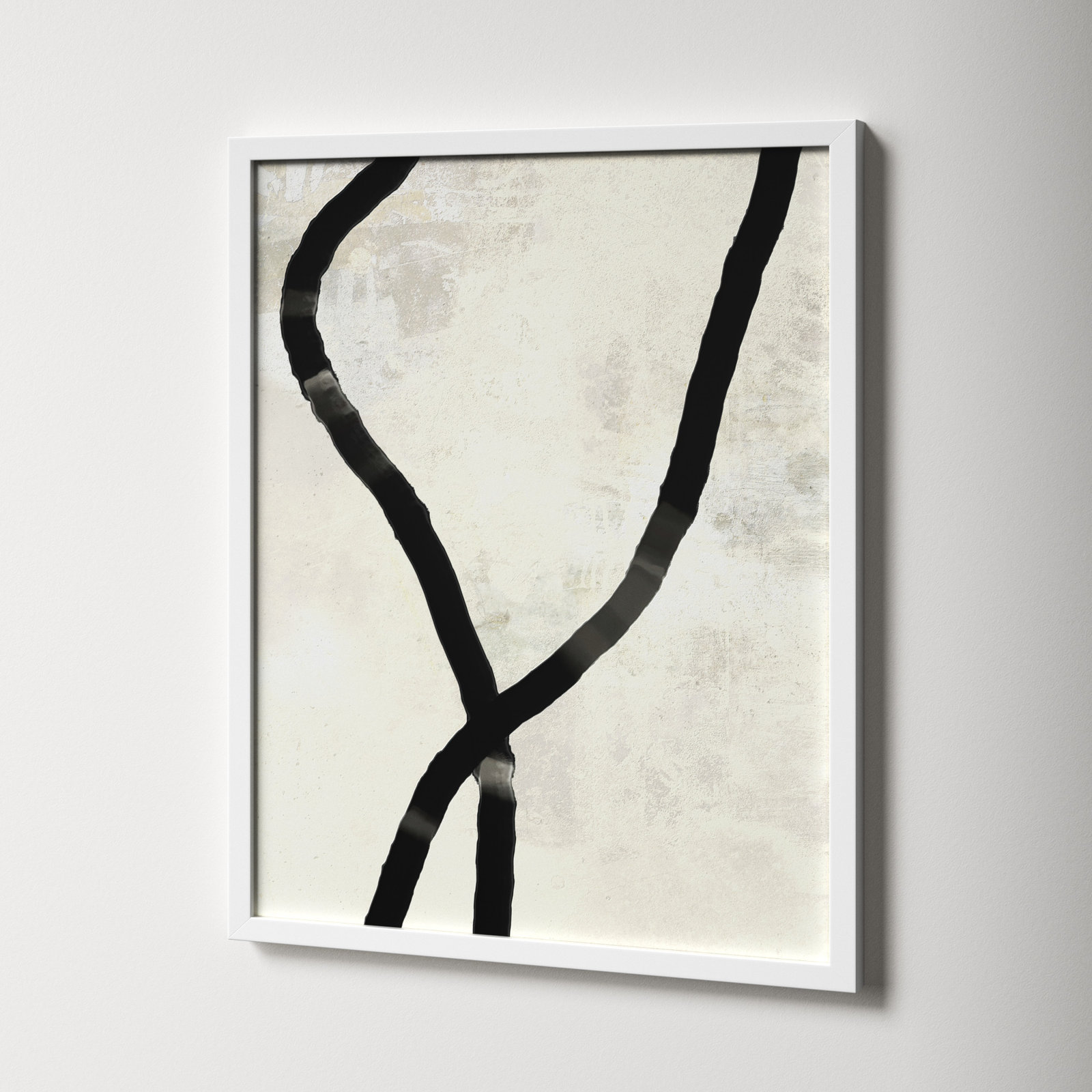 Black Rope 5 by Jacques Pilon, White, 30" H x 24" W x 1.25" D