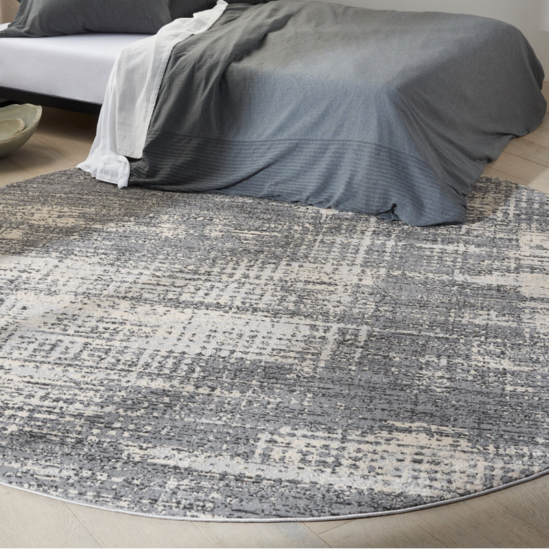Rush Abstract Indoor Rug, Round 6'