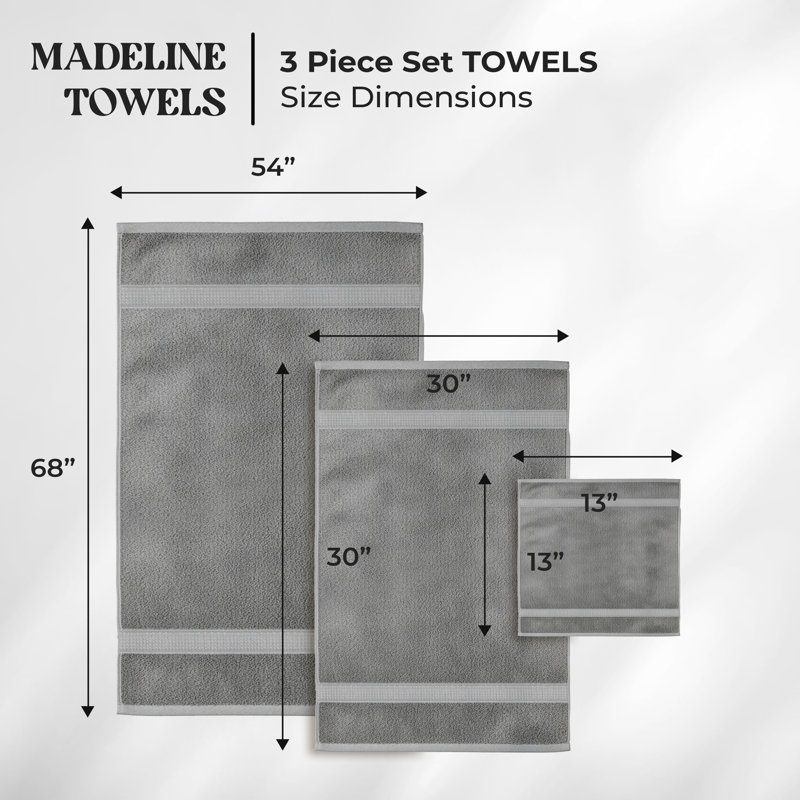 Scotia Egyptian Cotton Bath Towel Set, Gold, 10Pc Towel Set (2Bath, 4Hand, 4Face)