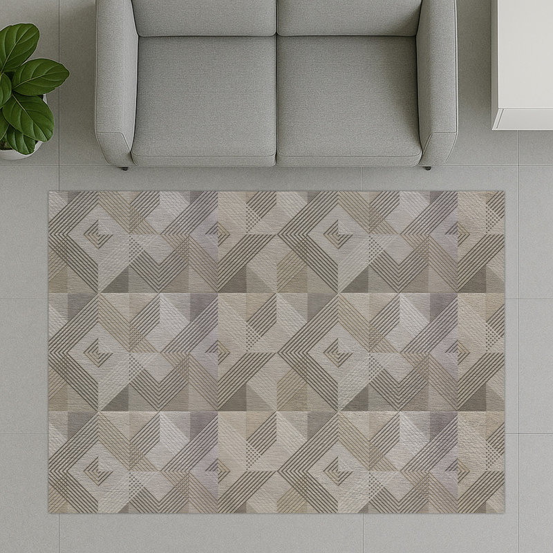 Geometric Area Rug, Runner 70 x 140 cm