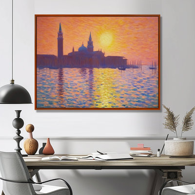 Coucher de soleil sur la rivière, Venise, Grand Canal - impression d'art mural de Venise