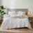 XINMIANFANG Striped Duvet Cover Set 100% Washed Cotton Comforter Cover for All Seasons Linen Feel Bedding Set-117357611-117357613
