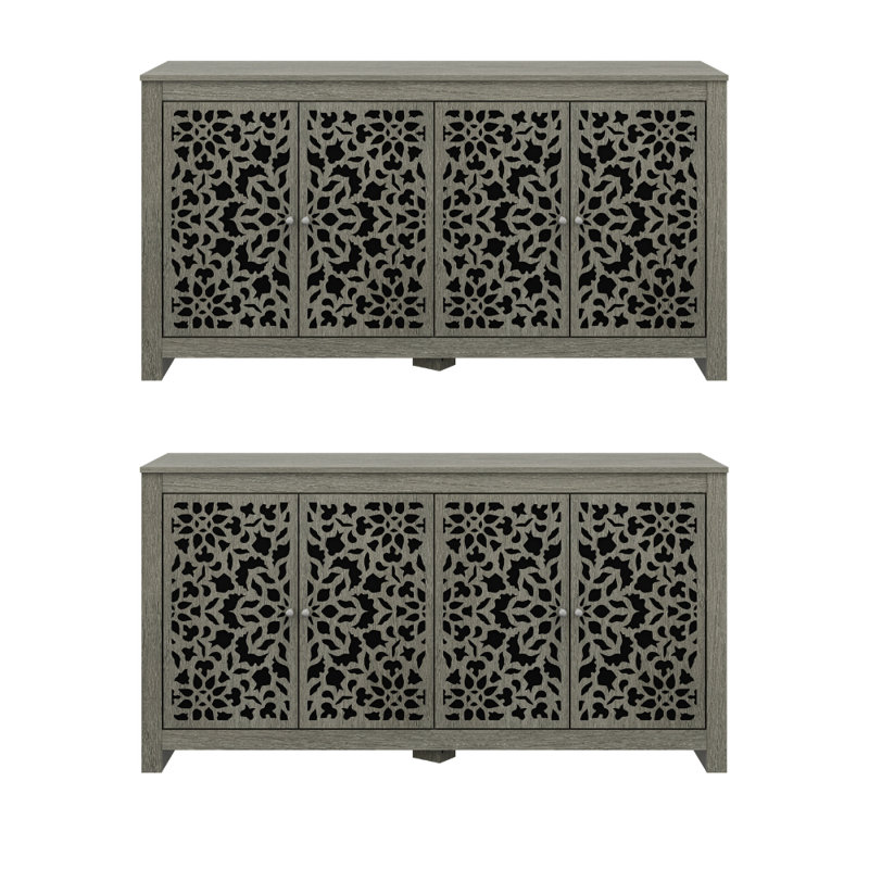 Ensemble de 2 commodes de rangement Arrastia, Coffee Grey Oak