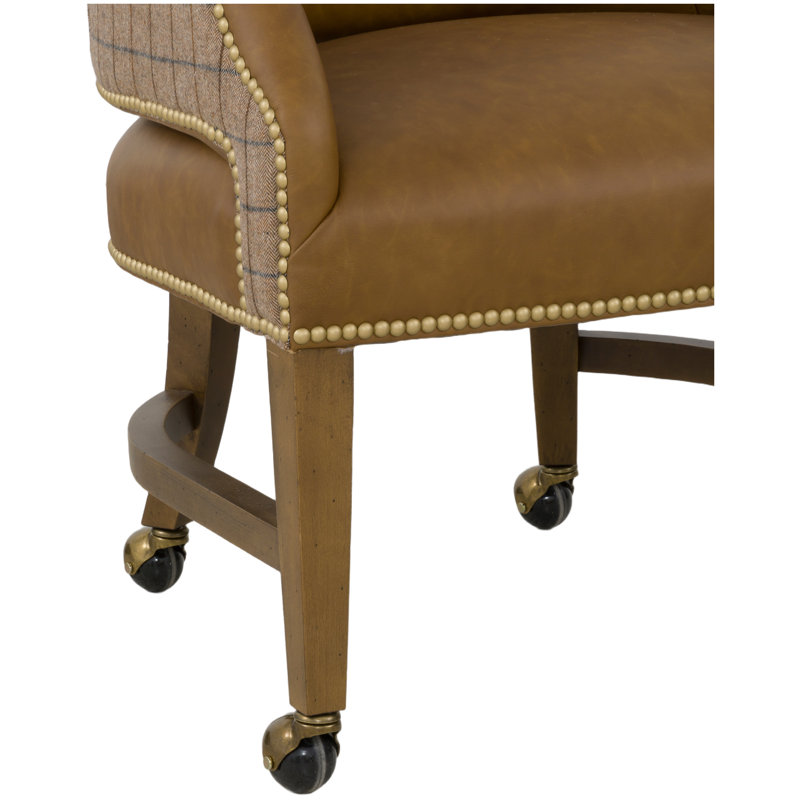 Leather Armchair, Espresso, Small Pewter, 1130 Pottery