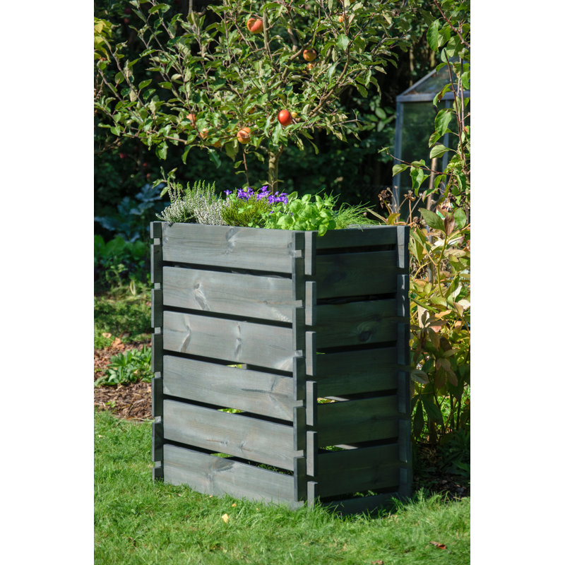 Aakeem Wood Raised Garden Bed, Anthracite