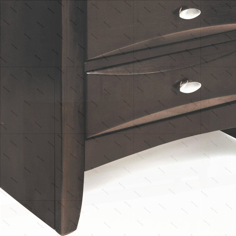 Table de chevet avec 2 tiroirs, Espresso