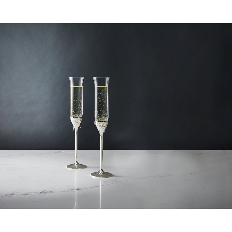 Wedgwood, Vera Wang Love Knots - Silver Toasting Flutes