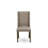 9 Piece Dining Set Includes a Rectangle Dining Room Table with X-Legs and 8 Dark Khaki Linen Fabric Upholstered Parson Chairs, Distressed Jacobean Finish-737934785-737934786-737934787