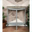 Chêne naturel Table basse grise en demi-lune avec rangement polyvalent Pieds en pin robustes-1905324506