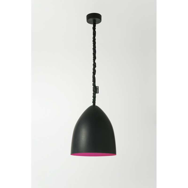 1 - Light Black Bell Pendant, Magenta