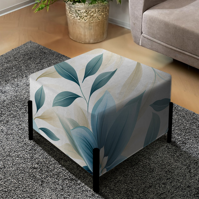 Tranquil Patterns - Floral Square Ottoman