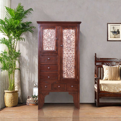 Brown Solid Wood Porch Cabinet Decorative Cabinet Solid Wood Accent Cabinet