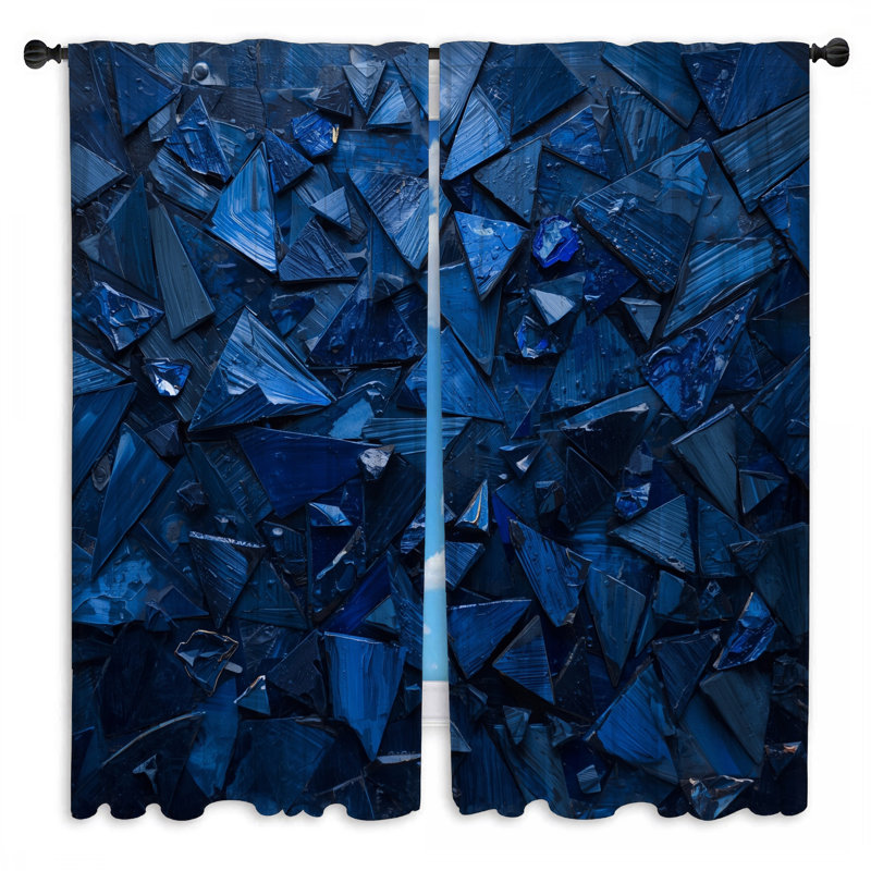 Rideaux de fenêtre triangulaires bleus transparents et obscurcissant - 2 panneaux, 56 po x 76 po - 2 panneaux, Transparent