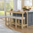 Multifunctional 4-Piece Bar Table And Chair Set | 59-Inch Main Table With Socket (Three-Way Design, Bar / Dining Table / Sofa Table), 3 Cushioned Stools, Suitable For Living Room / Dining Room / Kitchen-1967959346