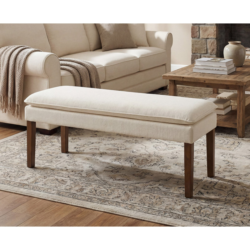 Storage Bench, Chenille-White