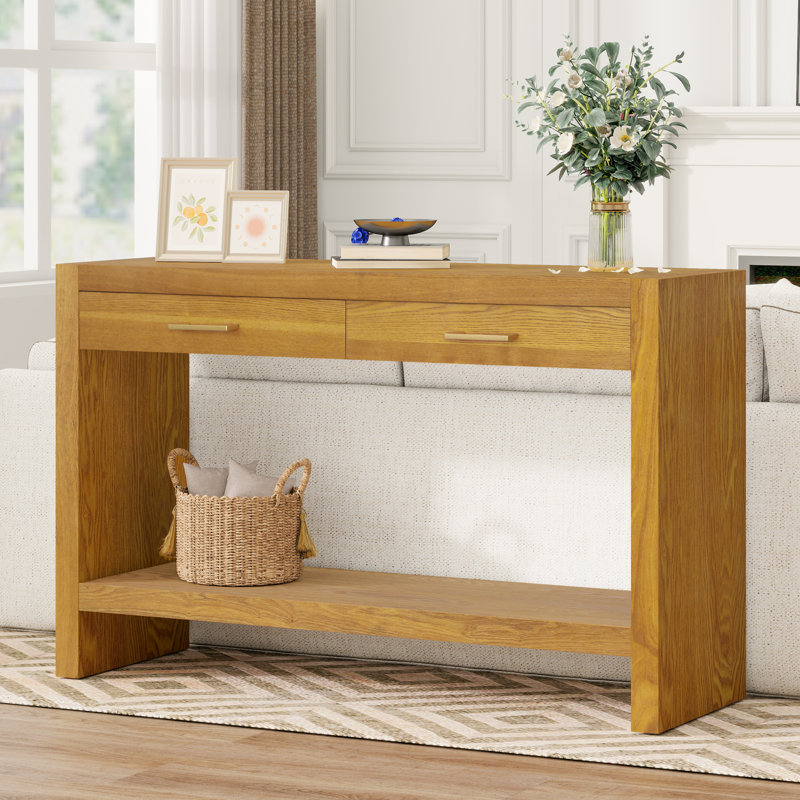 Console en bois avec rangement Rowen, Brun