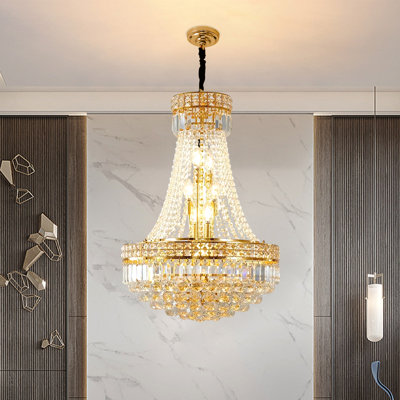 Lustre empire à intensité variable à 13 lumières avec détails en cristal Jaqualla