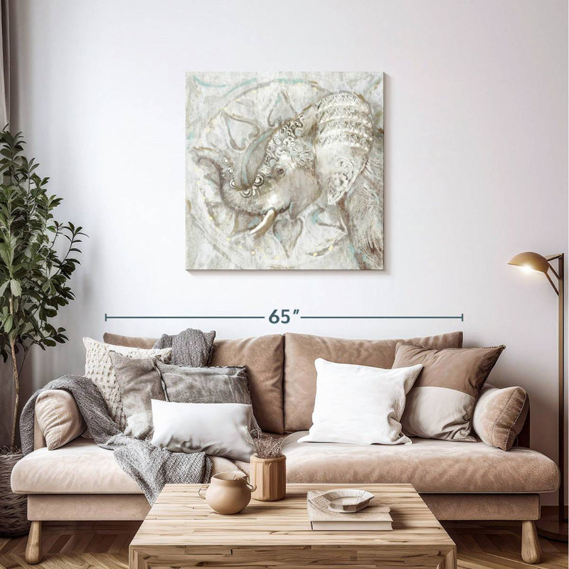 Brampt Ivory Elephant, 36" H x 36" W