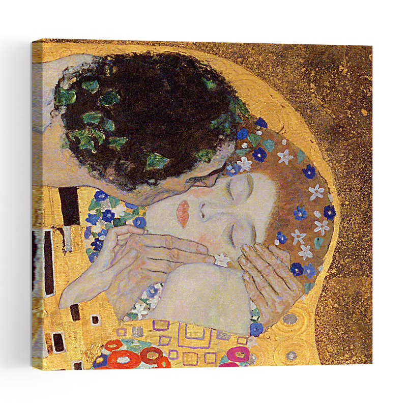 Le Baiser, estampe d'art mural abstrait contemporain de 1907-1908, H 24 po x l 24 po