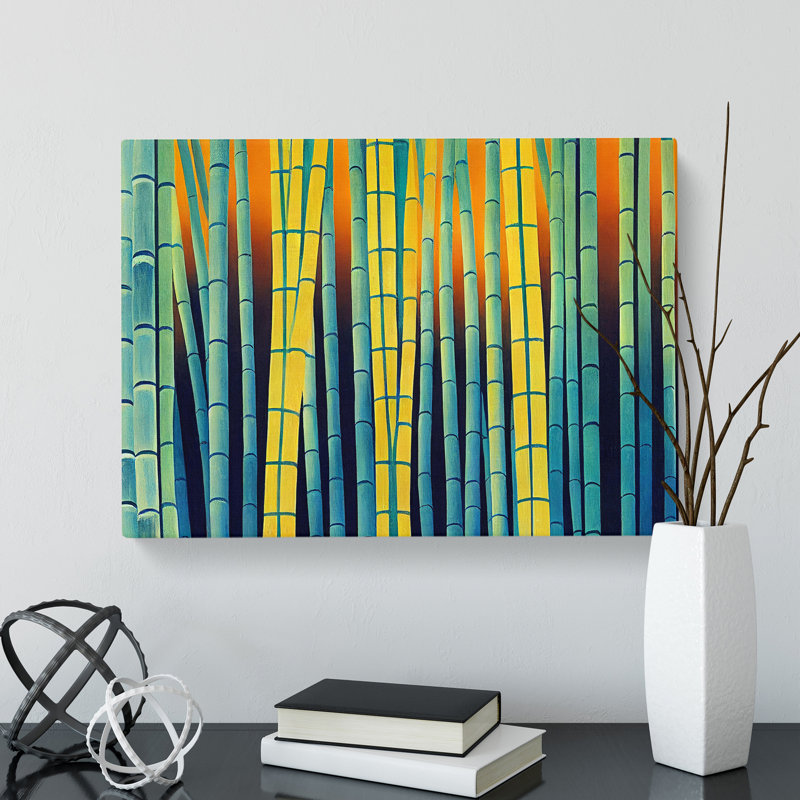 Artistic Abstract Bamboo Forest - Wrapped Canvas, 35cm H x 50cm W x 3cm D