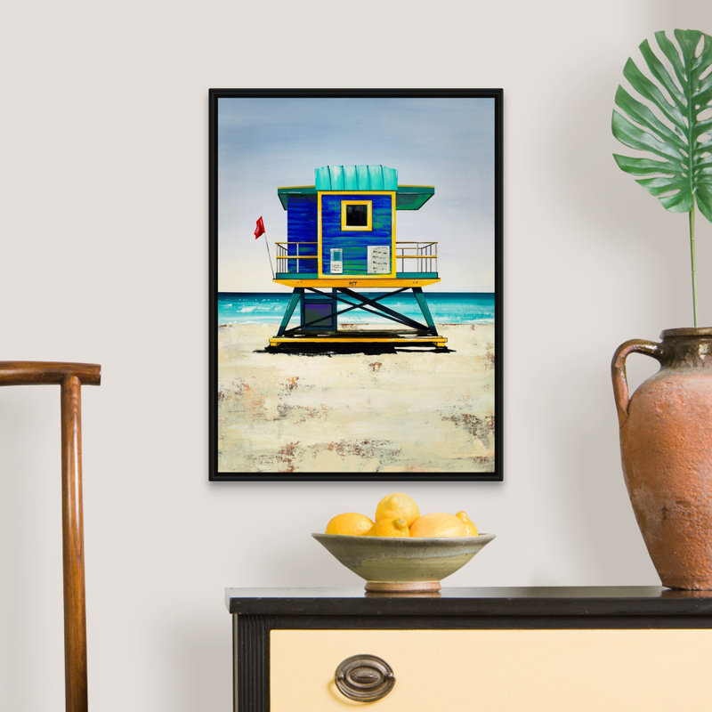 «Lifeguard on Duty V» par Sydney Edmunds - impression sur toile, H 26 po x l 20 po x P 1,75 po, Cadre flottant noir