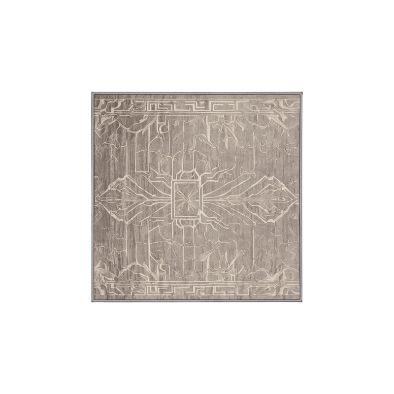 Machine Washable Gray Area Rug, Square 8'
