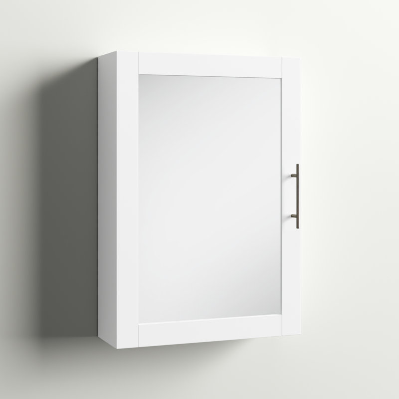 Armoire à pharmacie 1 porte avec 3 tablettes réglables Cortland, Blanc